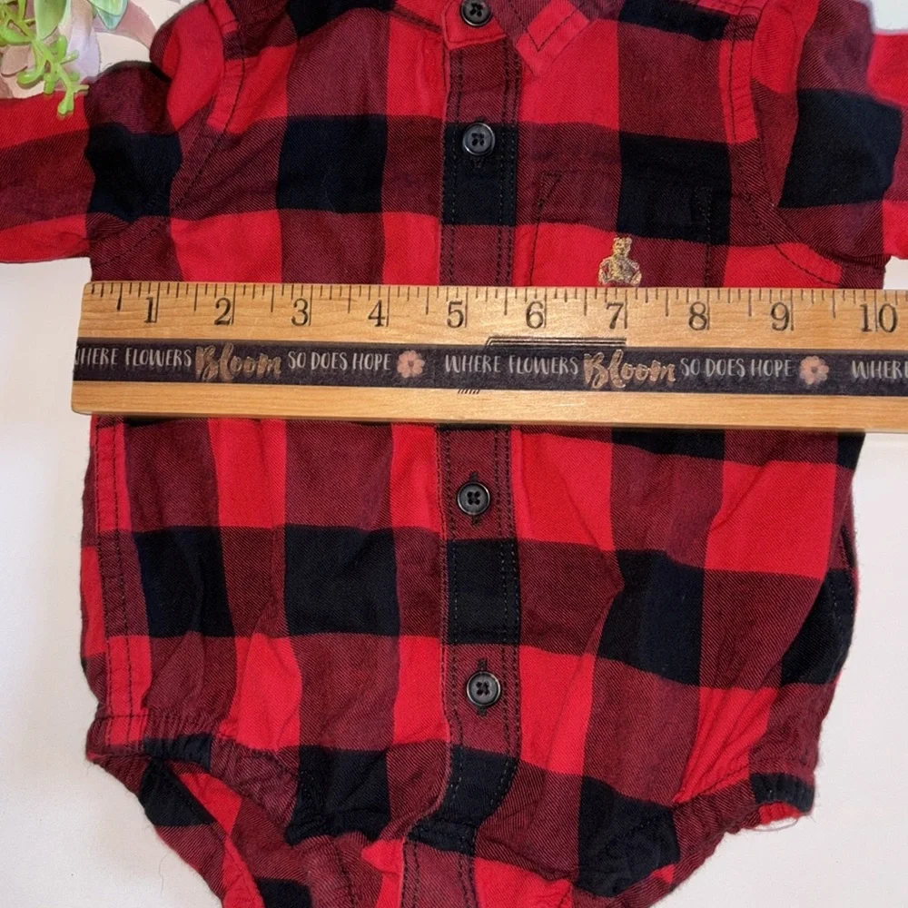 Red and Black Flannel Bodysuit 3-6M BABY GAP BUFFALO PLAID FLANNEL SHIRT